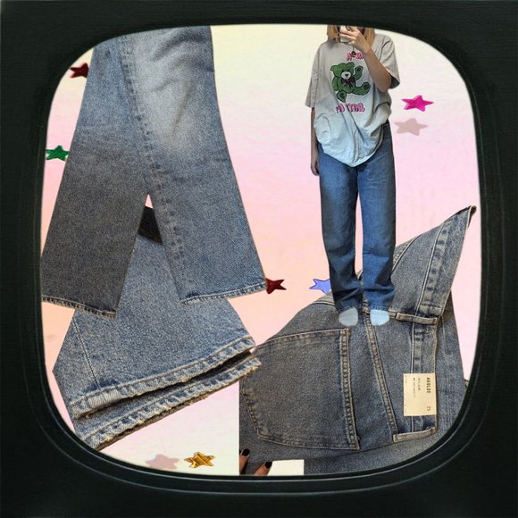 NWT Agolde light wash 90's mid rise loose fit jeans - Picture 2 of 7